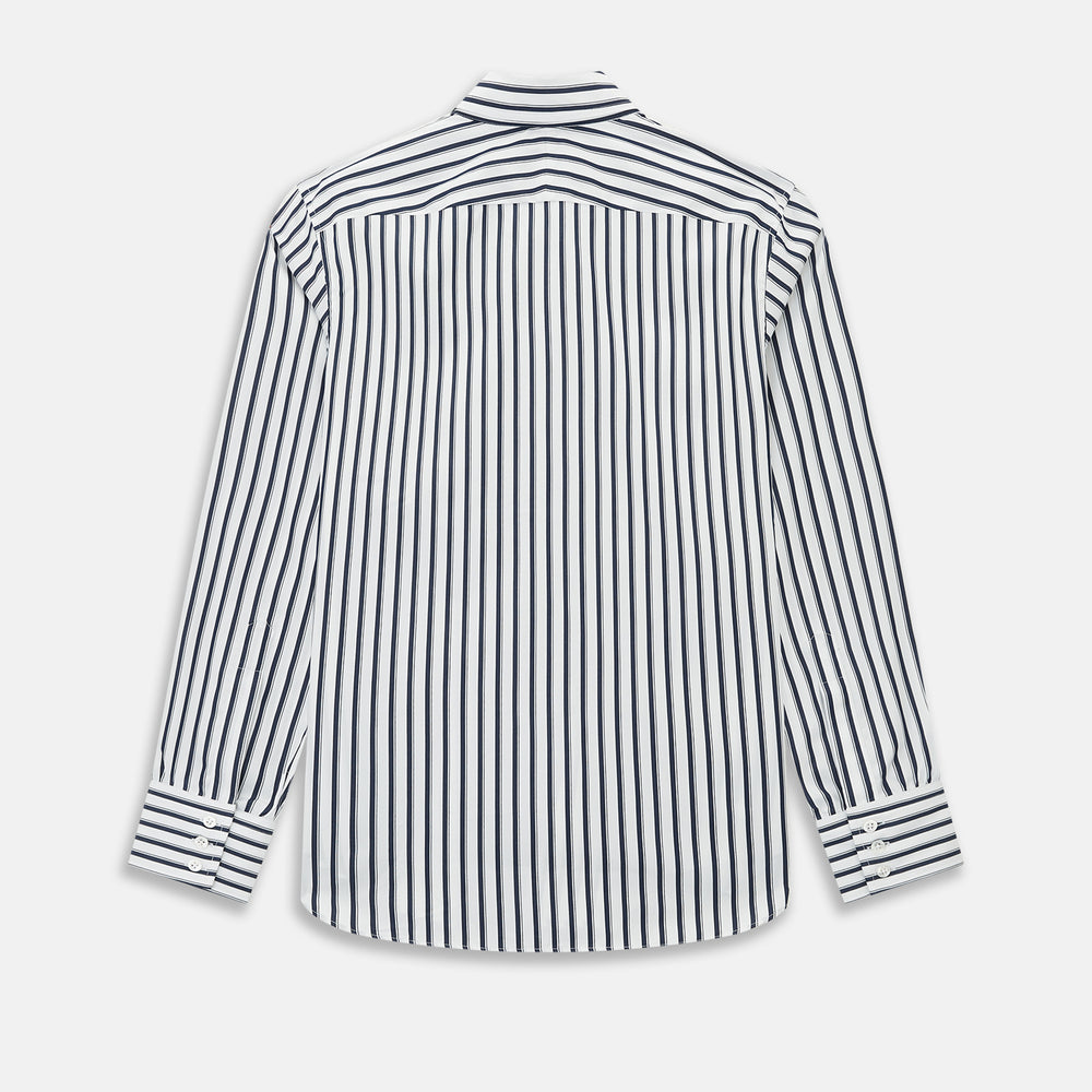Striped Navy on White Windsor Regular Fit Shirt in Cotton