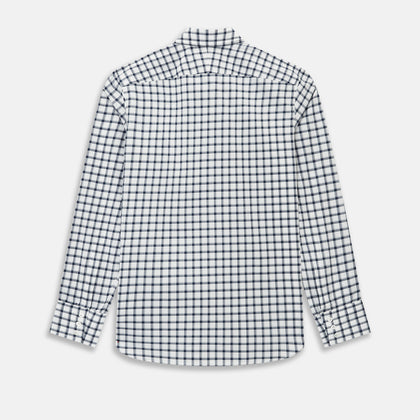 Windsor Bold Chequered Navy on White Regular Fit Shirt in Cotton Image 2