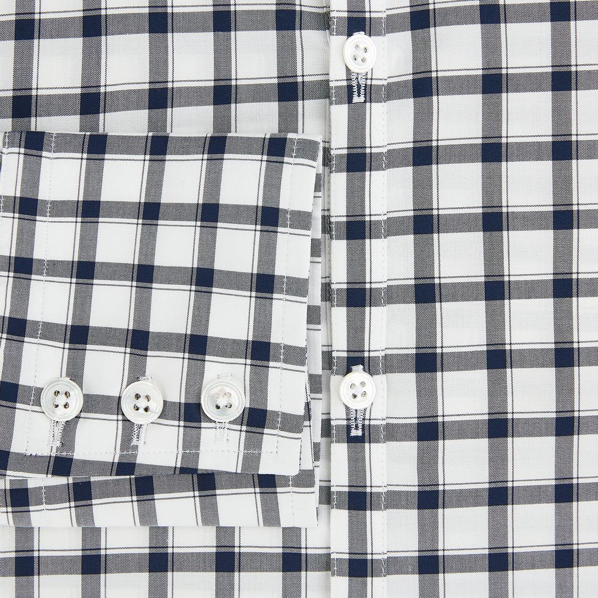 View 4 of product Windsor Bold Chequered Navy on White Regular Fit Shirt in Cotton