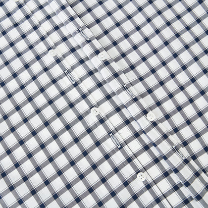 Windsor Bold Chequered Navy on White Regular Fit Shirt in Cotton Image 6