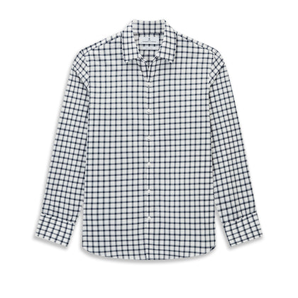 Windsor Bold Chequered Navy on White Regular Fit Shirt in Cotton Image 8