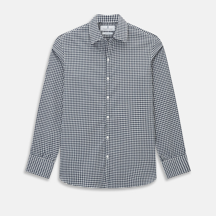 Windsor Fine Checked Navy on White Regular Fit Shirt