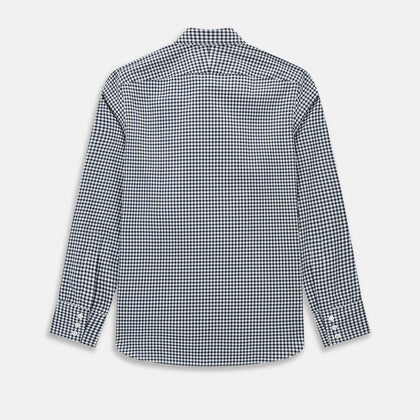 Windsor Fine Chequered Navy on White Regular Fit Shirt Image 7