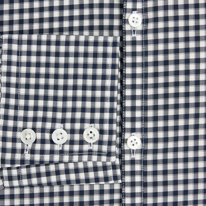 Windsor Fine Checked Navy on White Regular Fit Shirt Image 2