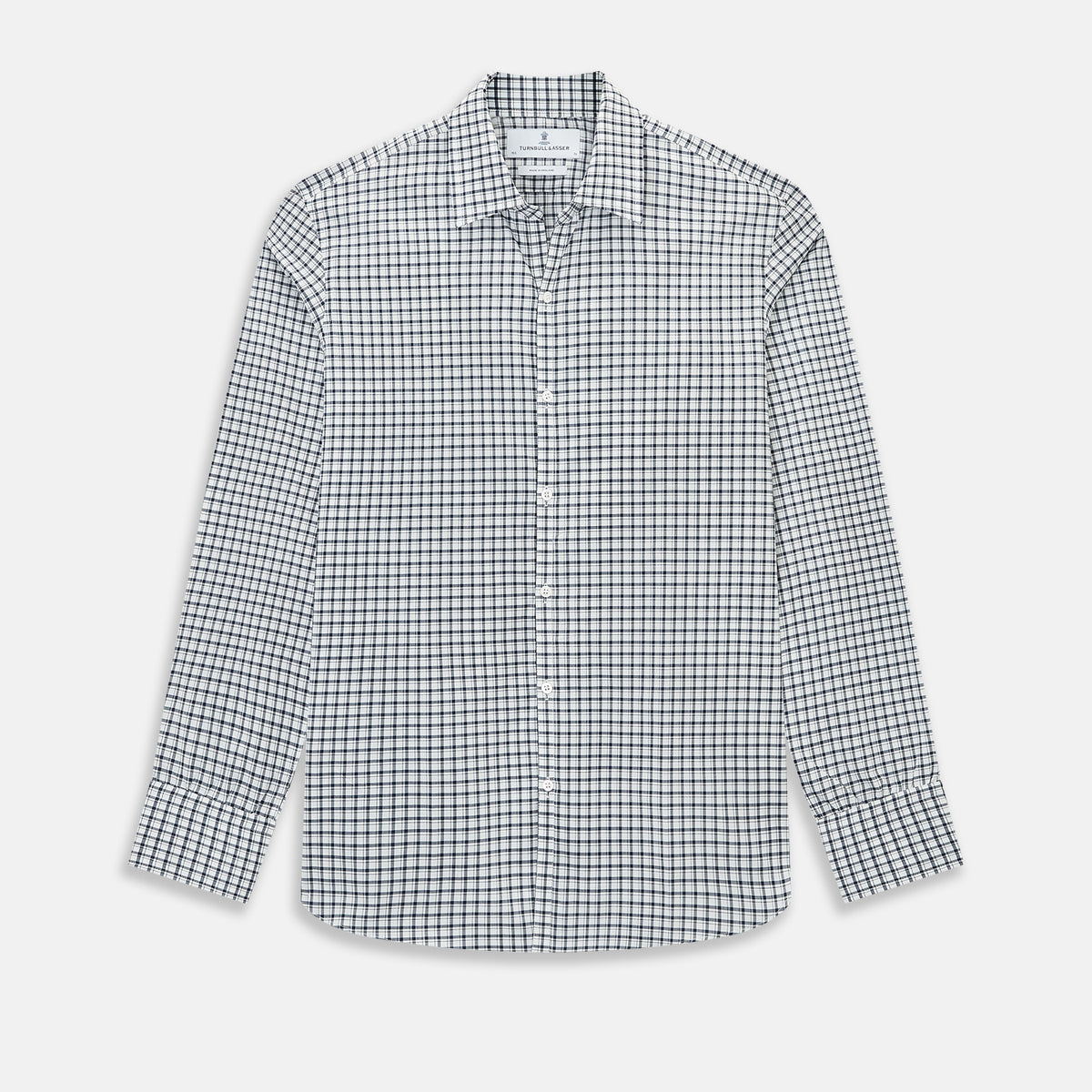 View 1 of product Chequered Navy on White Windsor Regular Fit Shirt in Cotton