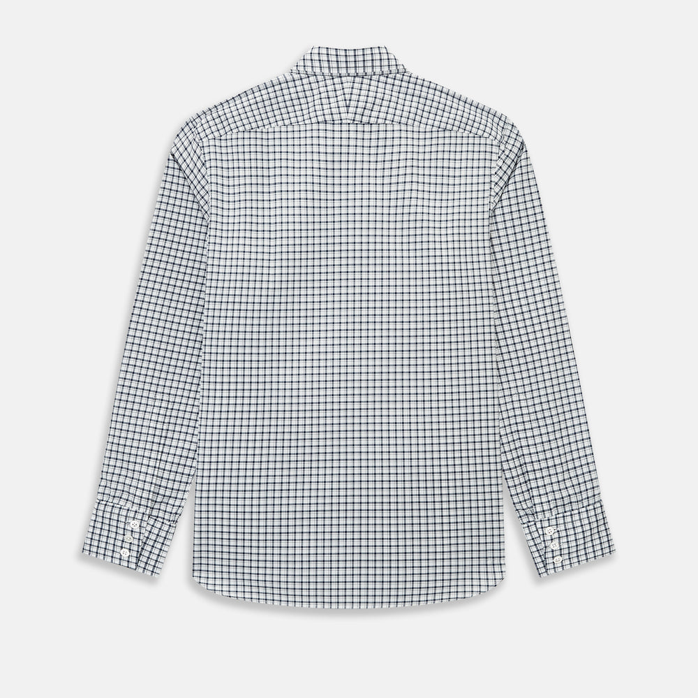 Chequered Navy on White Windsor Regular Fit Shirt in Cotton