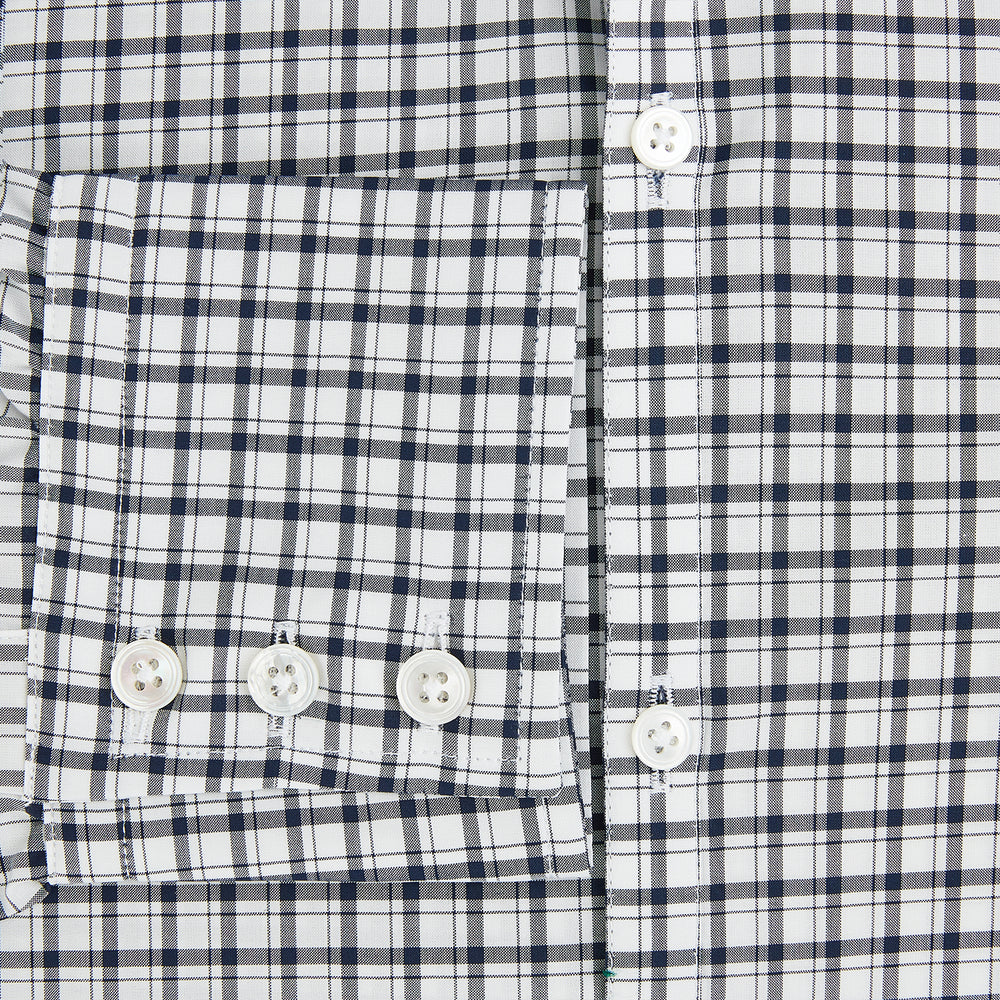 Chequered Navy on White Windsor Regular Fit Shirt in Cotton
