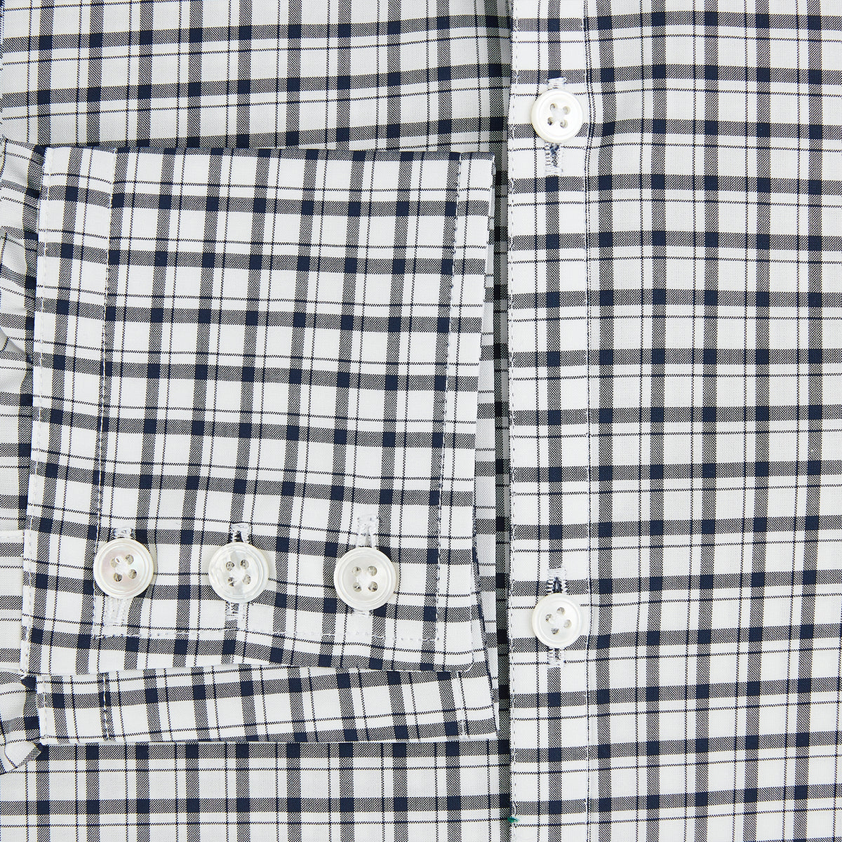 View 4 of product Chequered Navy on White Windsor Regular Fit Shirt in Cotton