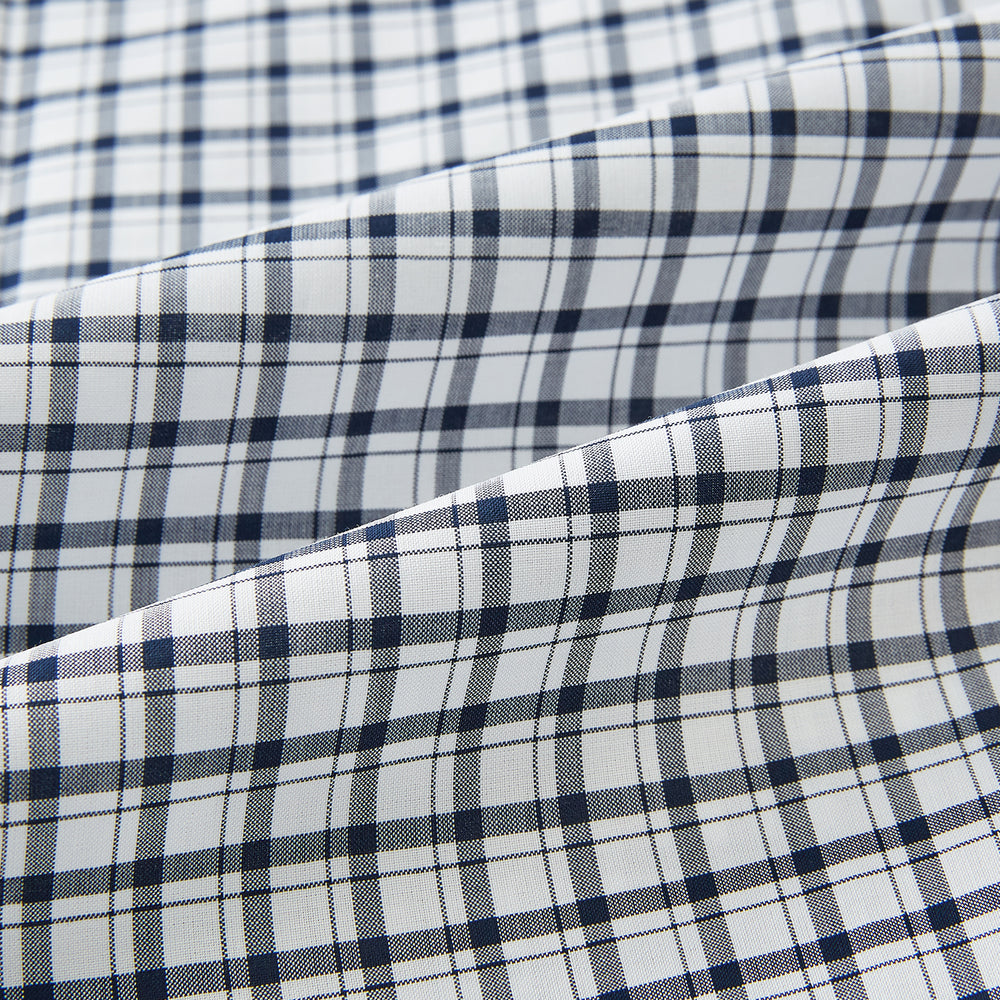Chequered Navy on White Windsor Regular Fit Shirt in Cotton