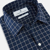 View 2 of product White check on navy Windsor Shirt with Open Collar and Button Cuffs