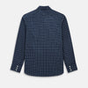 View 3 of product White check on navy Windsor Shirt with Open Collar and Button Cuffs