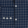 View 4 of product White check on navy Windsor Shirt with Open Collar and Button Cuffs