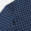 View 6 of product White check on navy Windsor Shirt with Open Collar and Button Cuffs