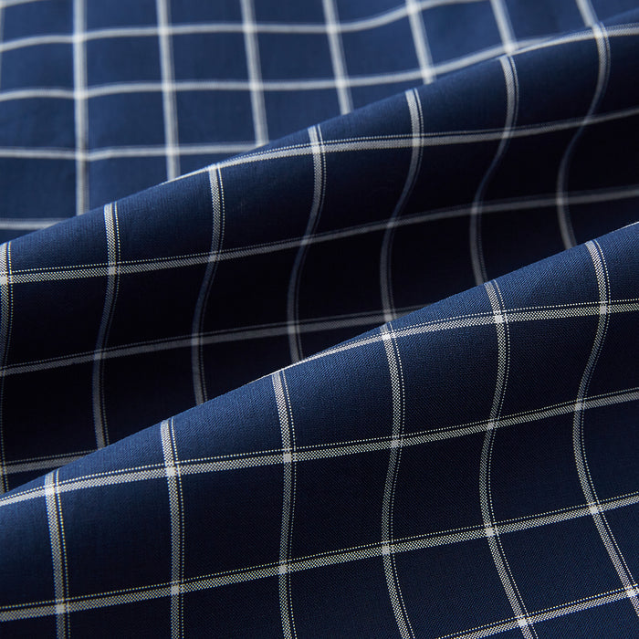 Windsor Bold Checked White on Navy Shirt in Cotton Image 6
