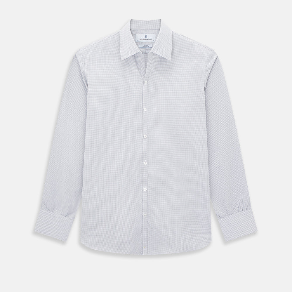 Grey Micro-Tattersall Check Windsor Shirt 18