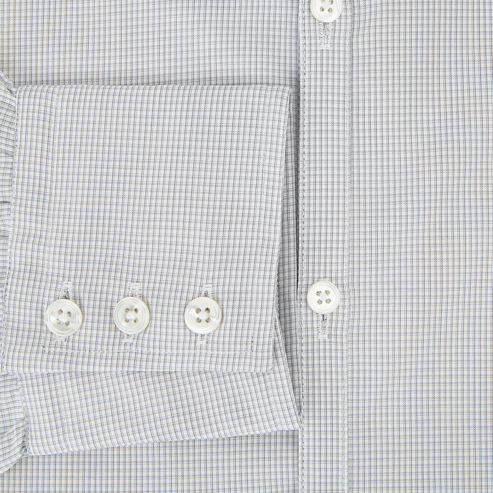 Grey Micro-Tattersall Check Windsor Shirt 18