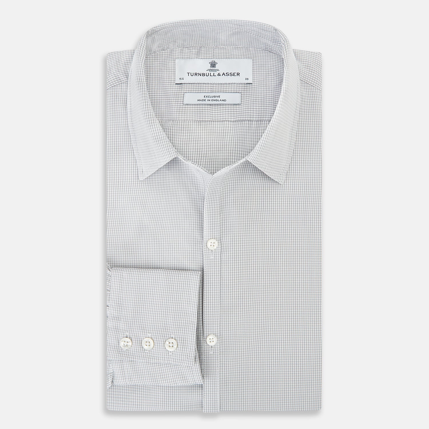 View 5 of product Grey Micro-Tattersall Check Windsor Shirt 18