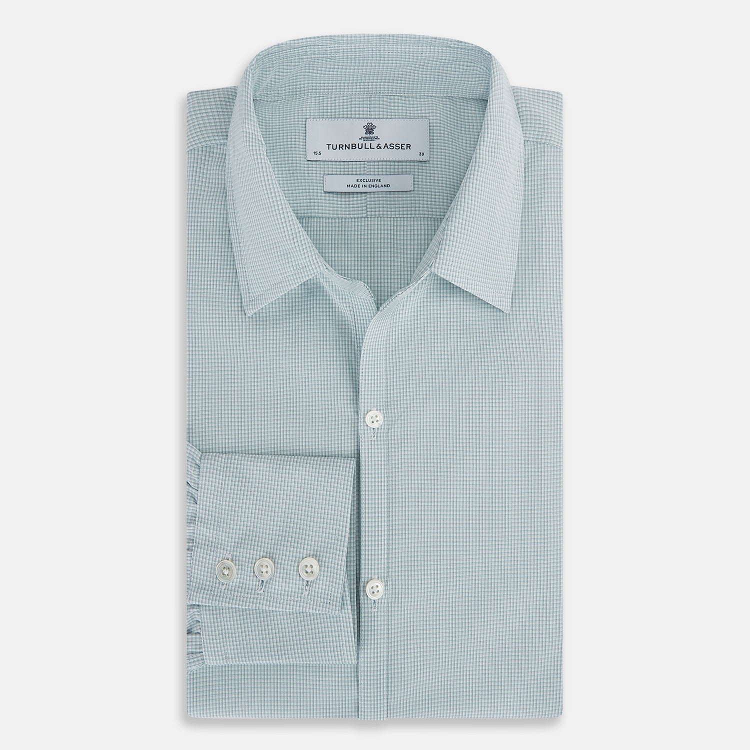 View 5 of product Sage Micro-Tattersall Check Windsor Shirt 16