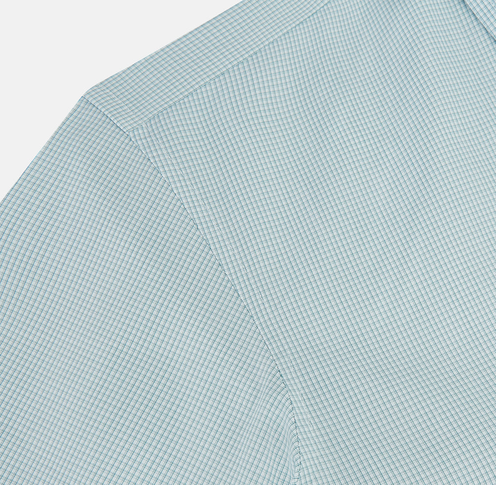 Sage Micro-Tattersall Check Windsor Shirt 16