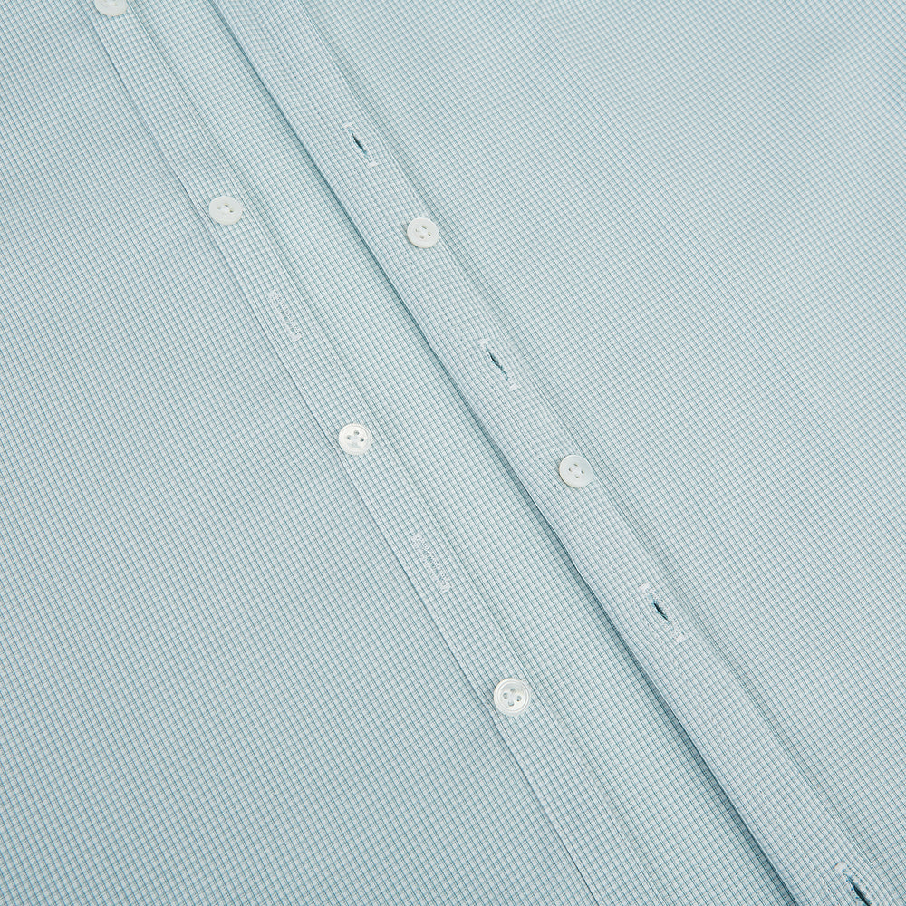 Sage Micro-Tattersall Check Windsor Shirt 16