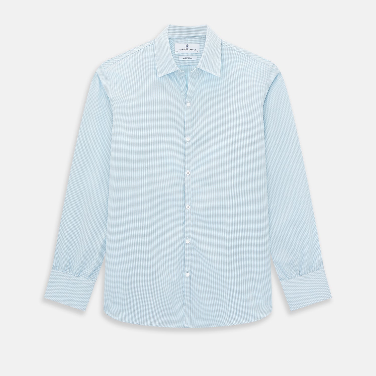 View 1 of product Turquoise Micro-Tattersall Check Windsor Shirt 15.5