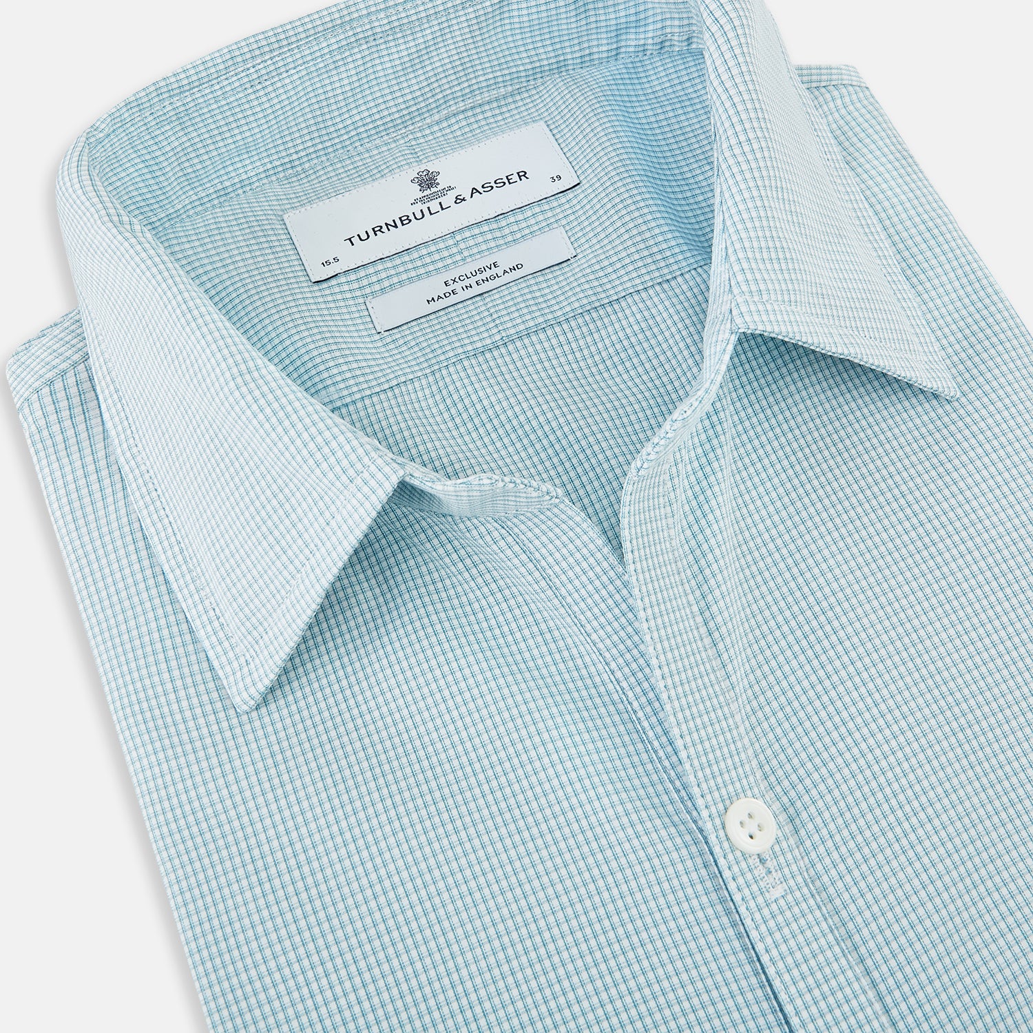 View 2 of product Turquoise Micro-Tattersall Check Windsor Shirt 15.5