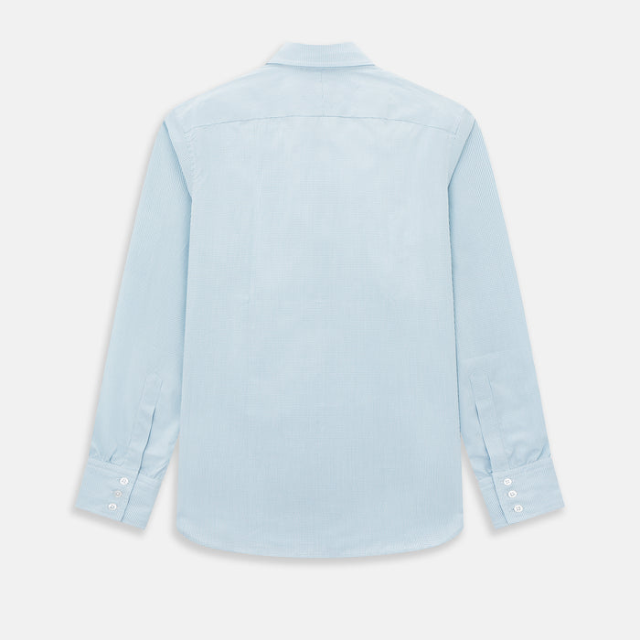 Turquoise Micro-Tattersall Check Windsor Shirt Image 2