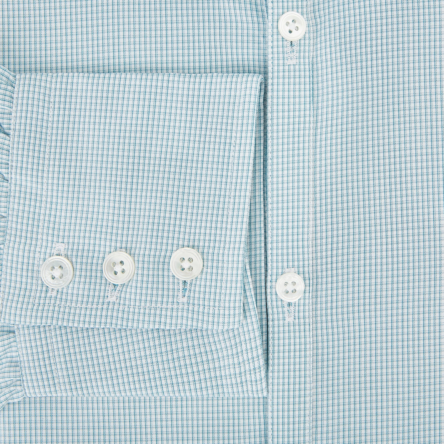 View 4 of product Turquoise Micro-Tattersall Check Windsor Shirt 15.5