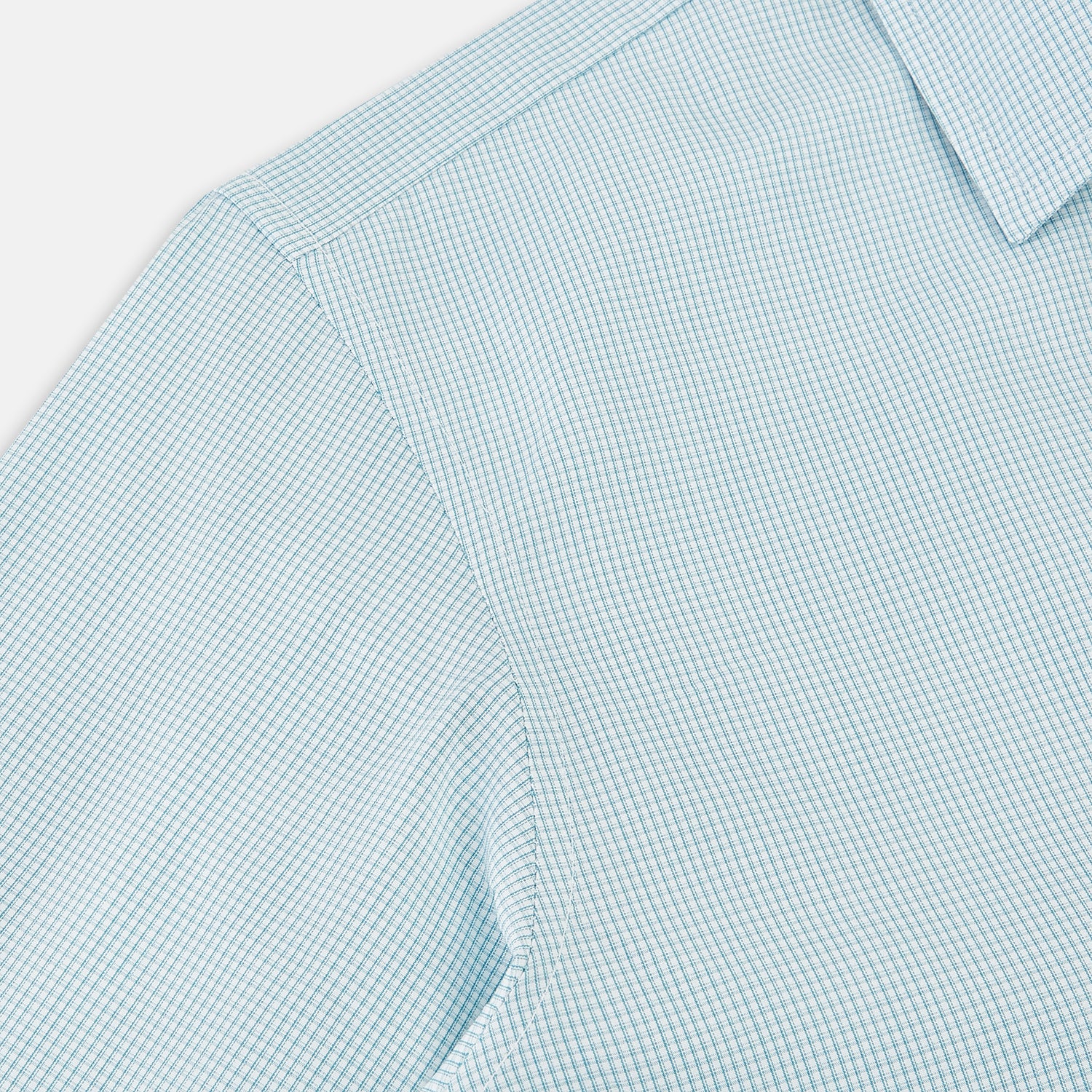 View 6 of product Turquoise Micro-Tattersall Check Windsor Shirt 15.5