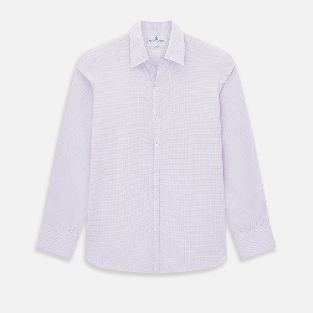 Pale Pink Micro-Tattersall Check Windsor Shirt 17.5