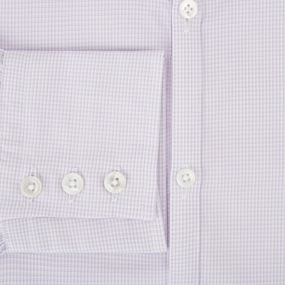 Pale Pink Micro-Tattersall Check Windsor Shirt 17.5