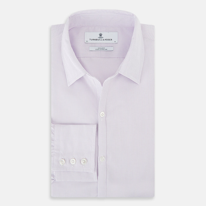 Pale Pink Micro-Tattersall Check Windsor Shirt Image 4