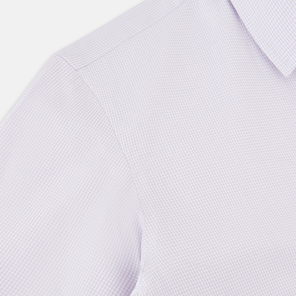 Pale Pink Micro-Tattersall Check Windsor Shirt 17.5