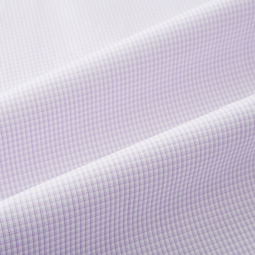 Pale Pink Micro-Tattersall Check Windsor Shirt 17.5