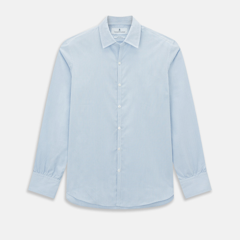 Colony Blue Micro-Tattersall Check Windsor Shirt 17
