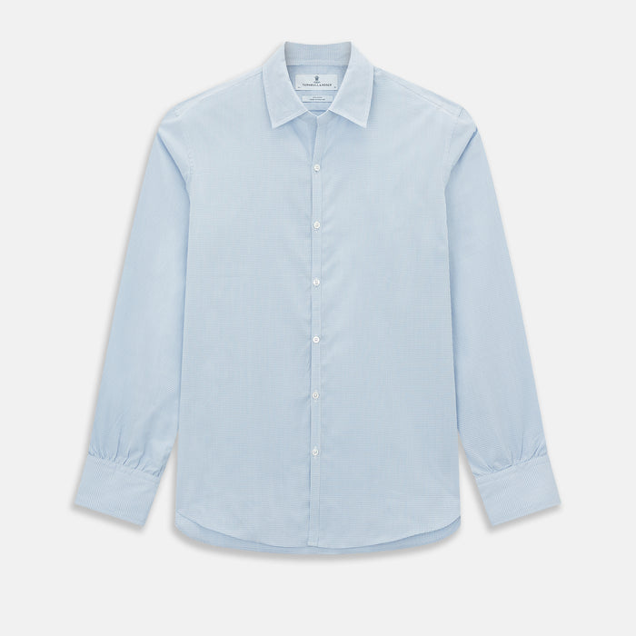 Colony Blue Micro-Tattersall Check Windsor Shirt