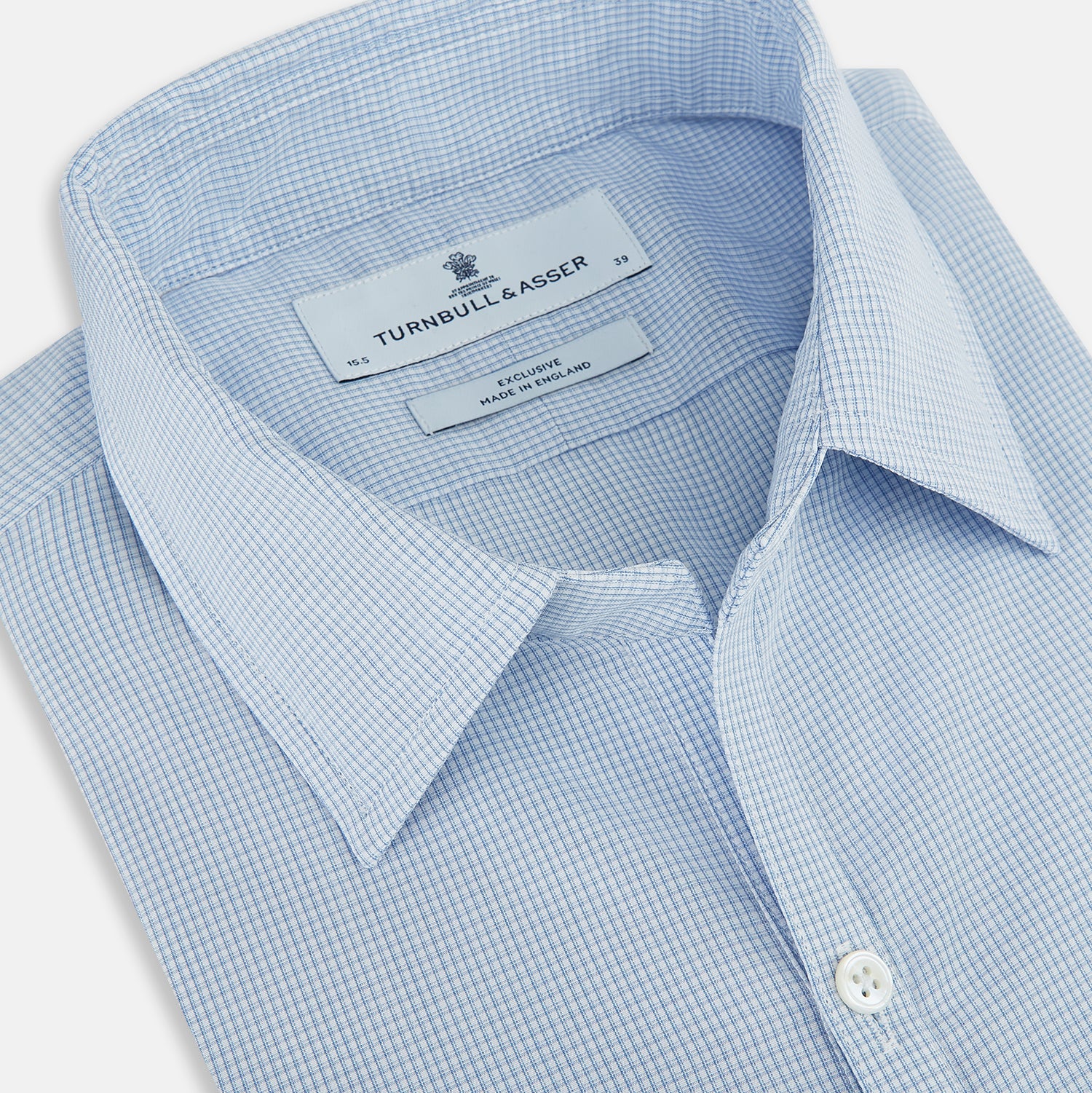 View 2 of product Colony Blue Micro-Tattersall Check Windsor Shirt 17