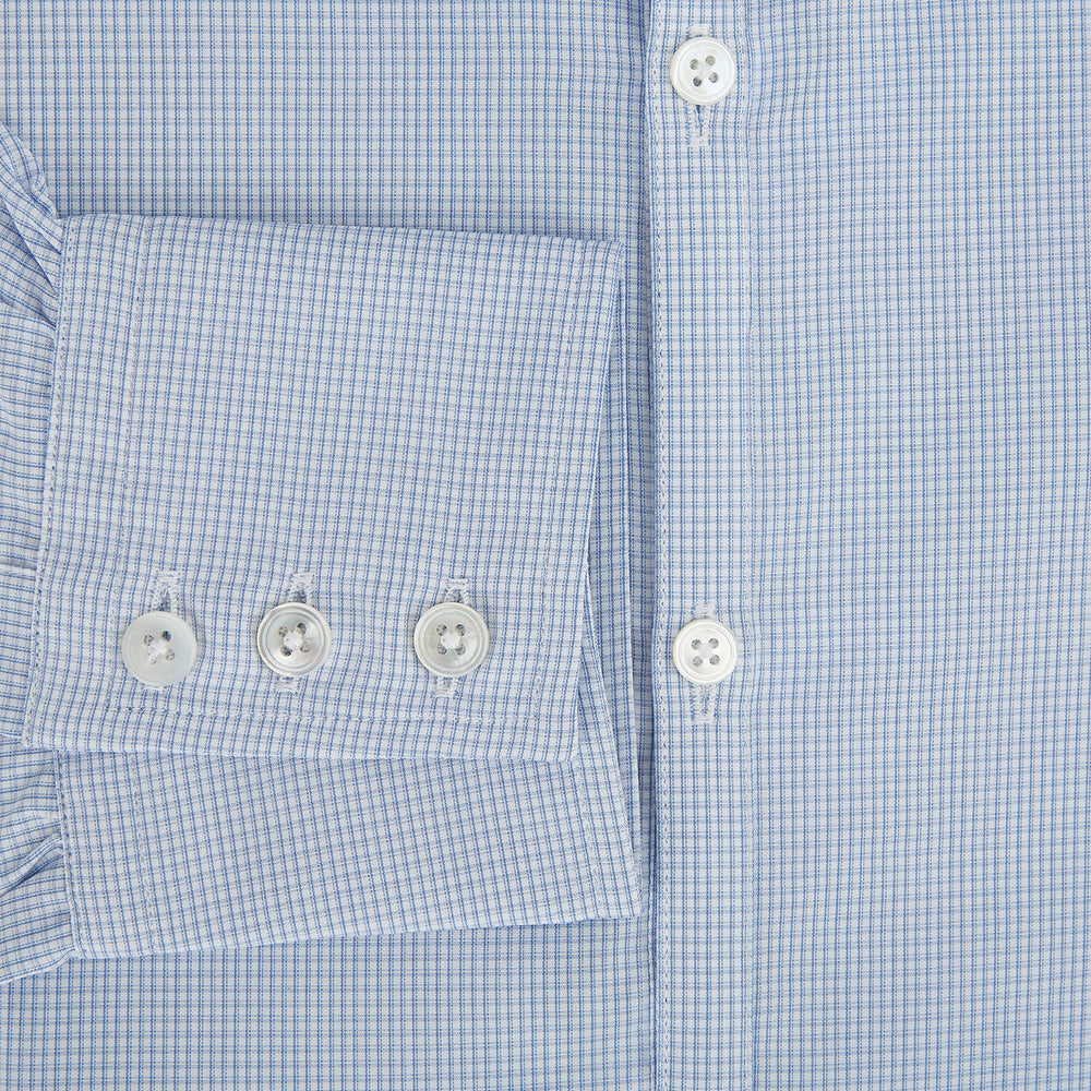 Colony Blue Micro-Tattersall Check Windsor Shirt 17