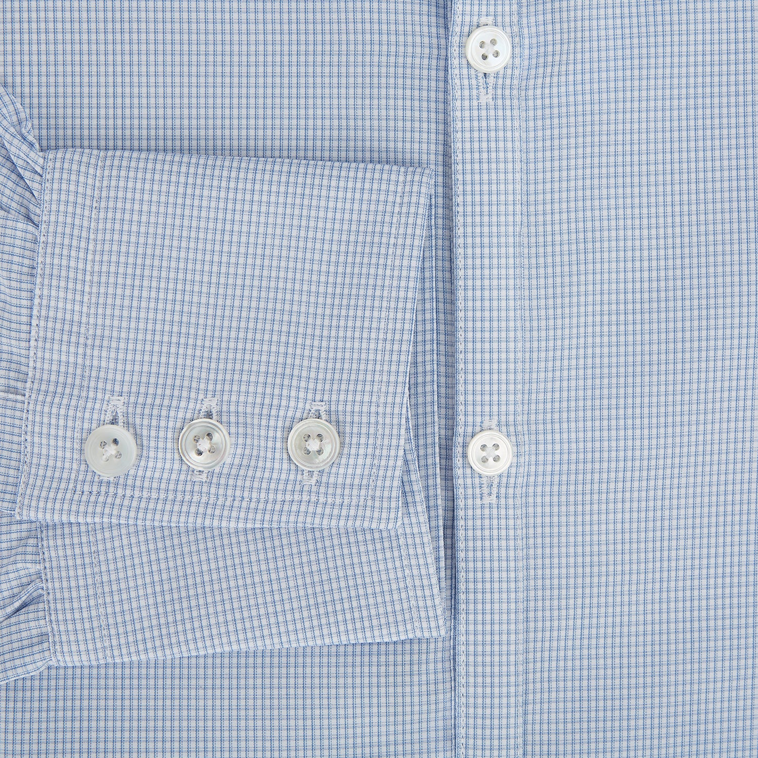 View 4 of product Colony Blue Micro-Tattersall Check Windsor Shirt 17