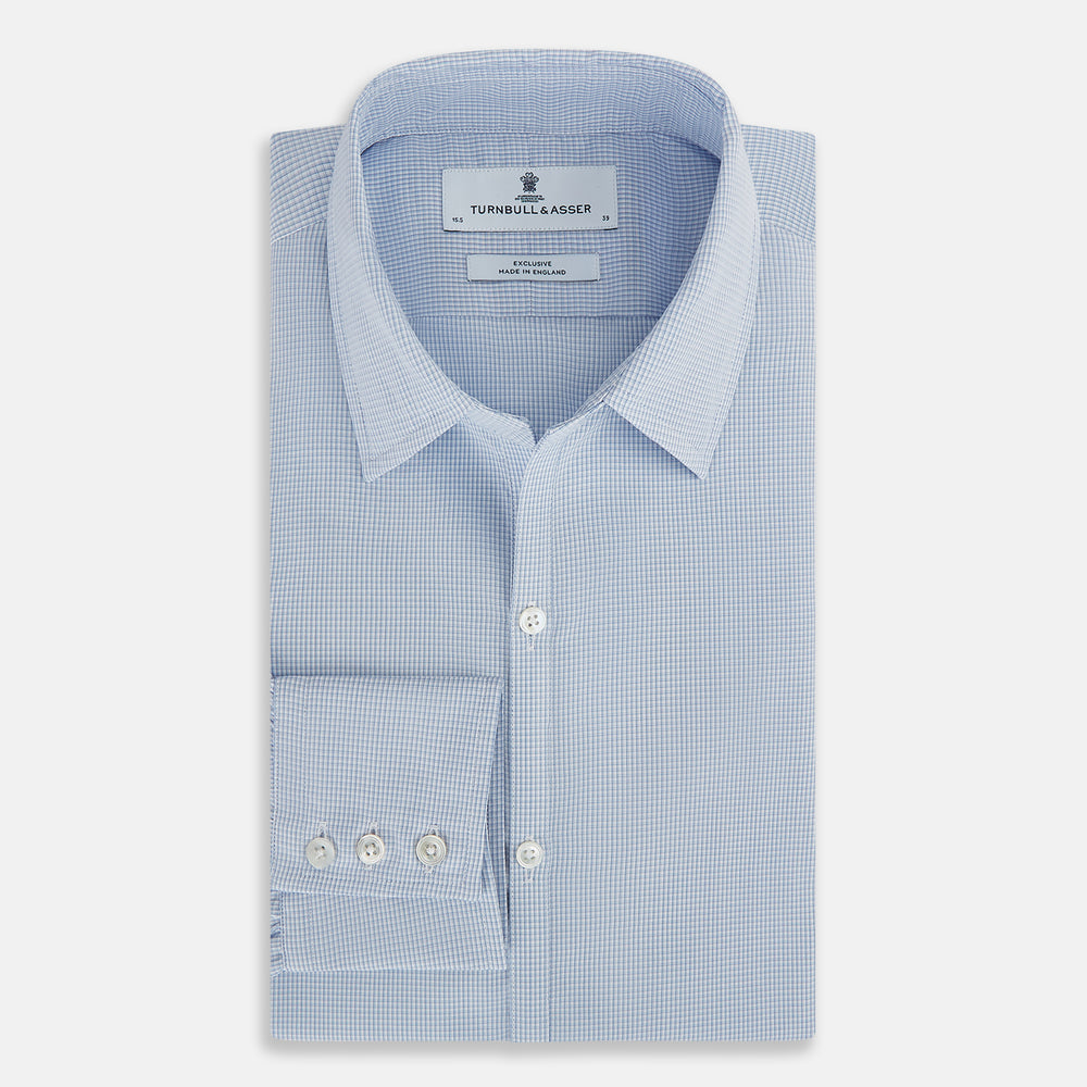Colony Blue Micro-Tattersall Check Windsor Shirt 17