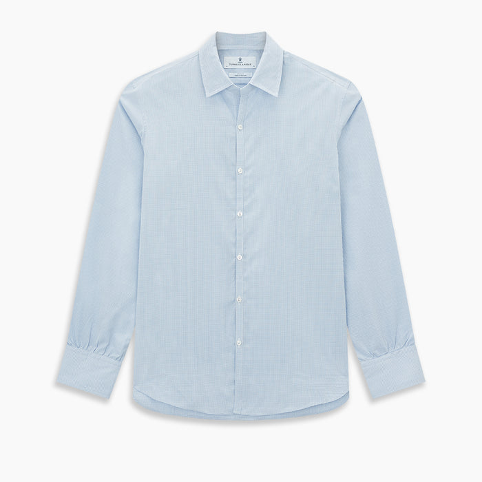 Colony Blue Micro-Tattersall Check Windsor Shirt Image 8