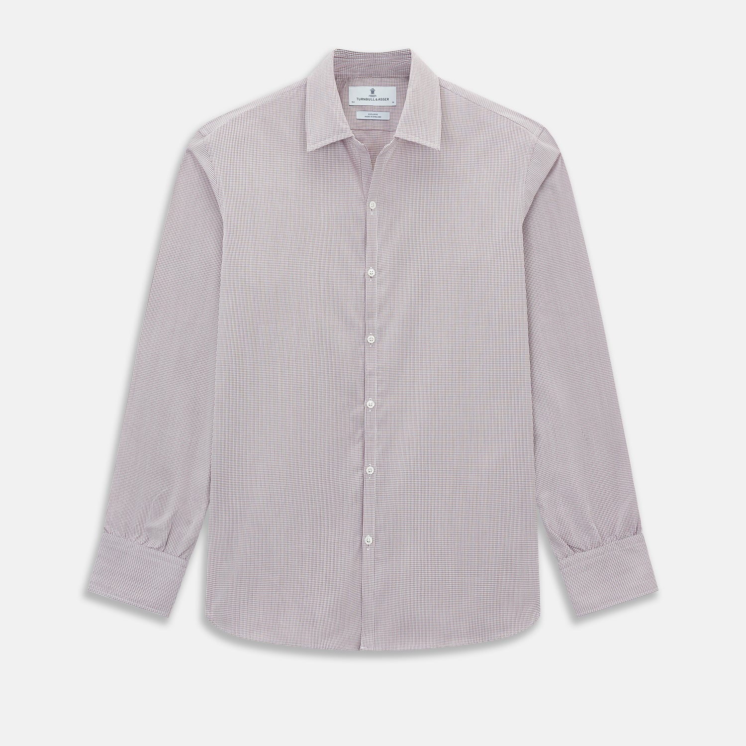 View 1 of product Burgundy Micro-Tattersall Check Windsor Shirt 18