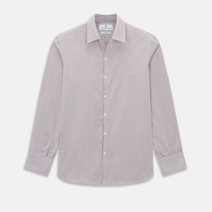 Burgundy Micro-Tattersall Check Windsor Shirt