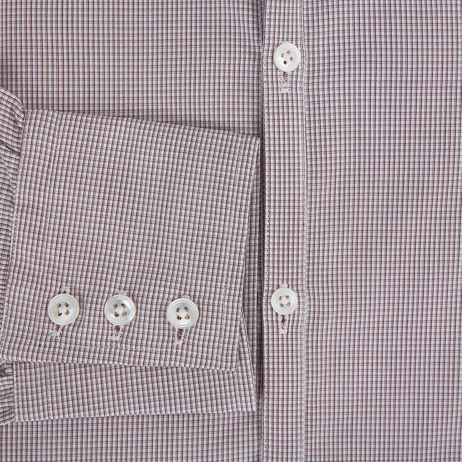 View 4 of product Burgundy Micro-Tattersall Check Windsor Shirt 18