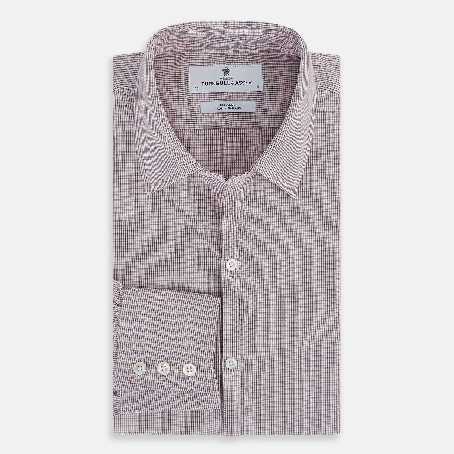 View 5 of product Burgundy Micro-Tattersall Check Windsor Shirt 18
