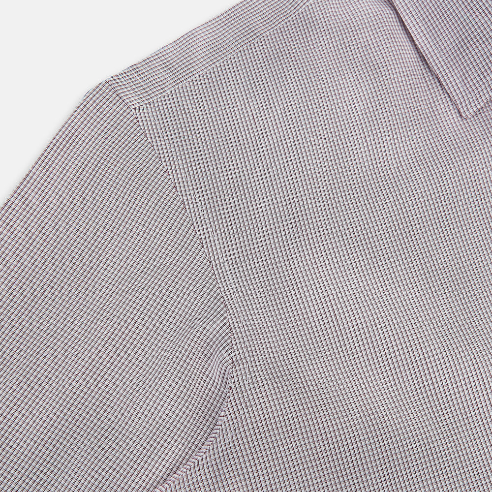 Burgundy Micro-Tattersall Check Windsor Shirt 18
