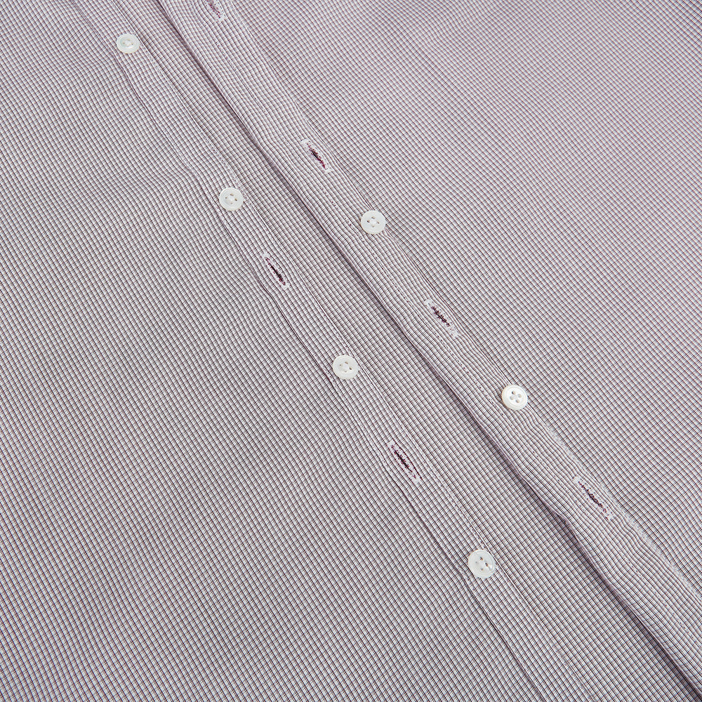 Burgundy Micro-Tattersall Check Windsor Shirt 18