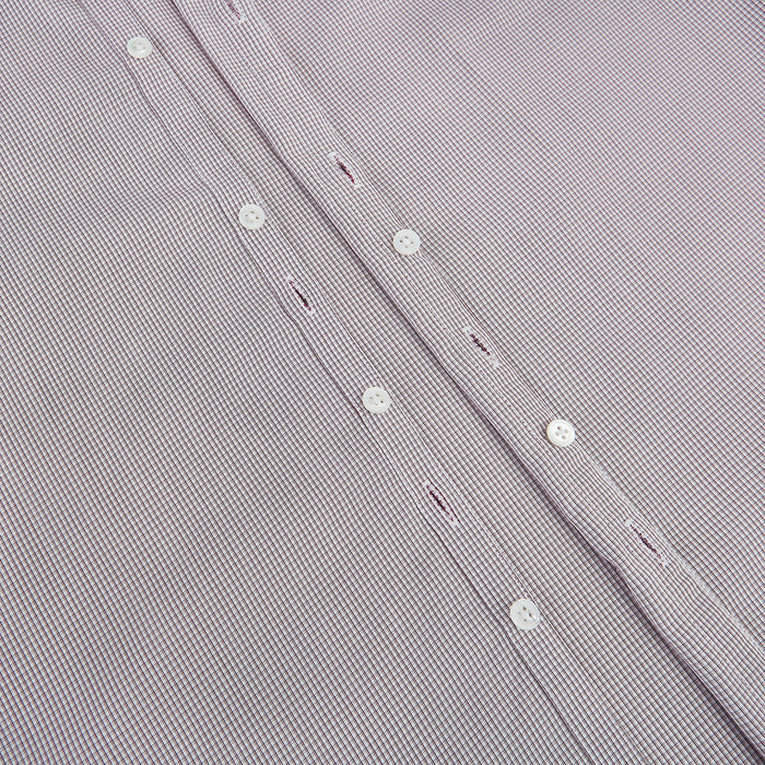 Burgundy Micro-Tattersall Check Windsor Shirt Image 6