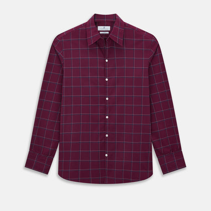 Online Exclusive · Wine Grid Check Windsor Shirt