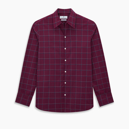 Online Exclusive · Wine Grid Check Windsor Shirt Image 8